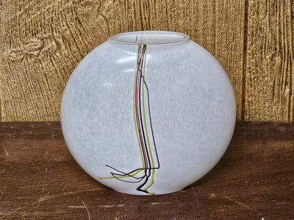 Kosta Boda Swedish Art Glass Rainbow Vase Bertil Vallien Vintage Signed 5.5 In T