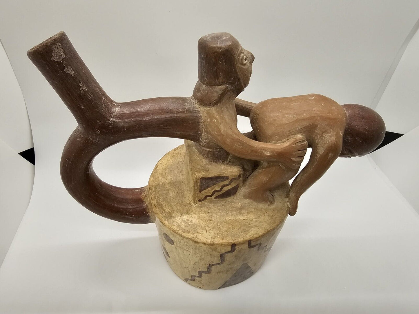 Peruvian Erotic Sexuality Pottery Stirrup Vessel Pre Columbian? Handmade 