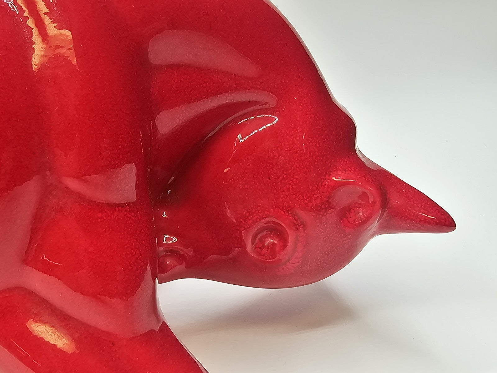 Vtg MCM Royal Haeger Red Glazed Charging Bull Sculpture Ceramic Pottery 14.5 In