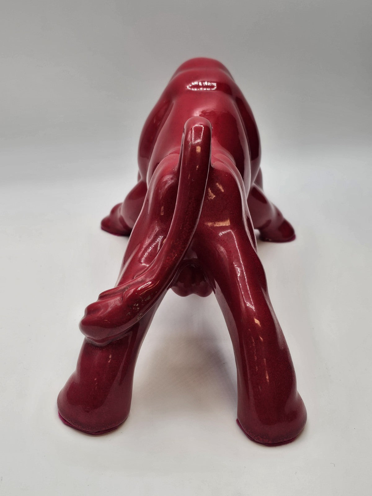 Vtg MCM Royal Haeger Red Glazed Charging Bull Sculpture Ceramic Pottery 14.5 In