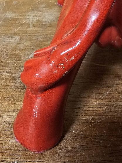 Vtg MCM Royal Haeger Red Glazed Charging Bull Sculpture Ceramic Pottery 14.5 In