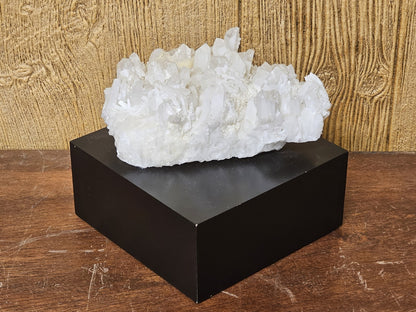 Cyan Design White Quartz Black Base & White Crystal Table Accent Decor 7" X 7"