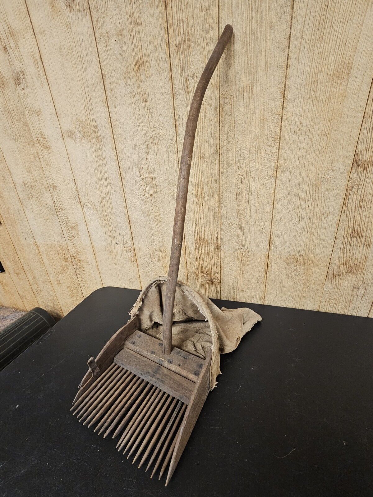 Antique Cranberry Scoop Primitive Harvesting Tool W Original Wooden Handle 