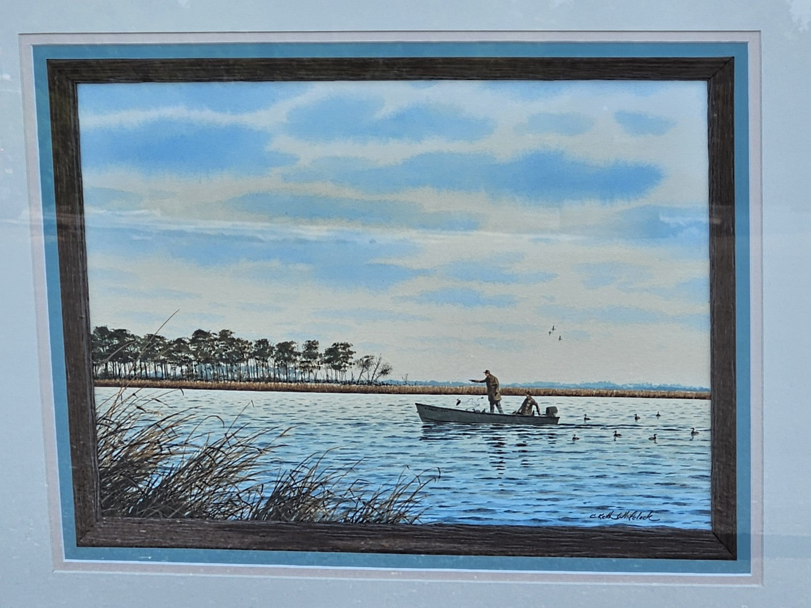 Original Watercolor Painting Of Ducks Chesapeake Bay MD C Keith Whitelock