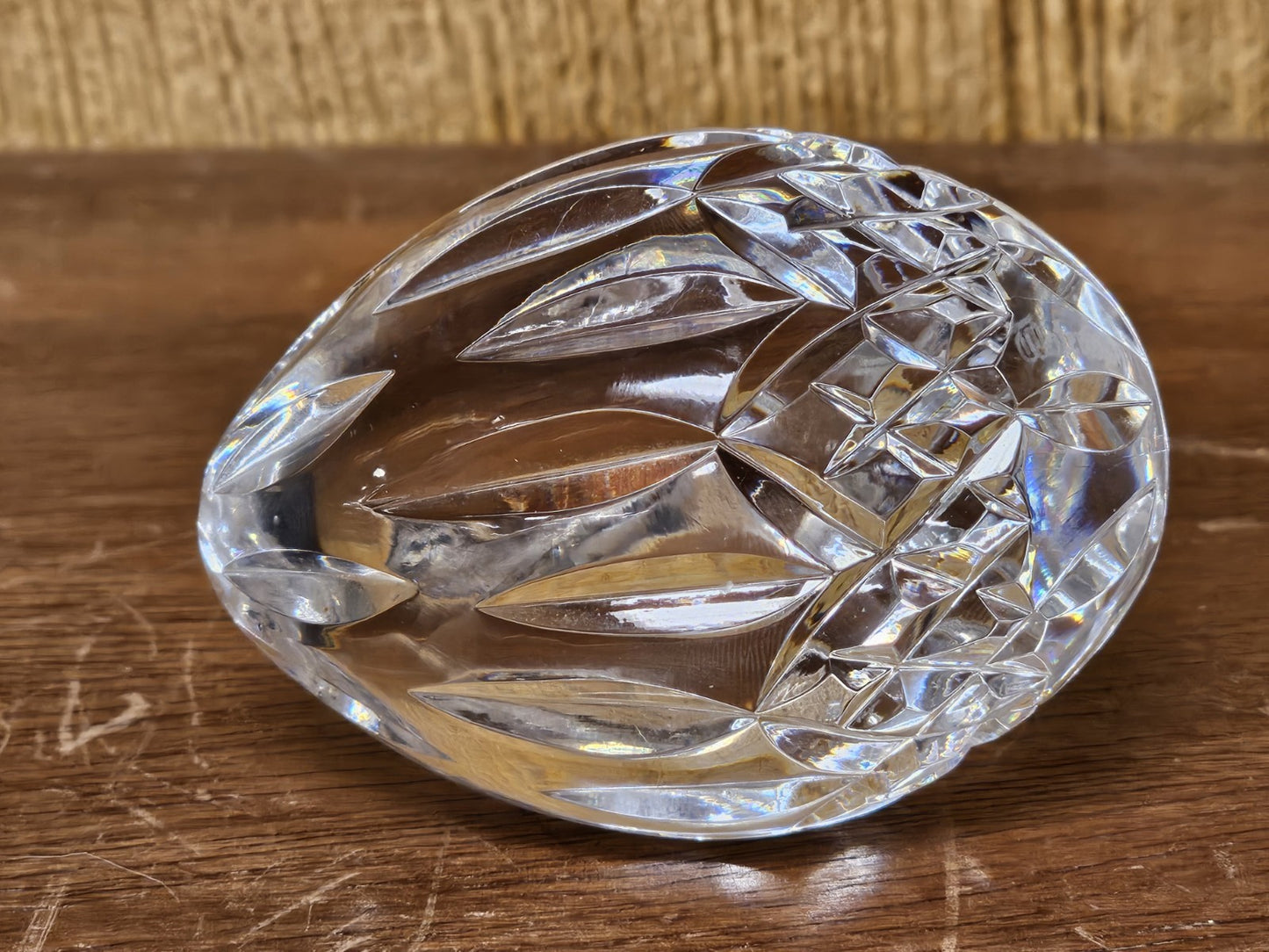 Waterford Crystal Lismore Annual Repousse Egg W Silver Plate Stand 1993 Ireland