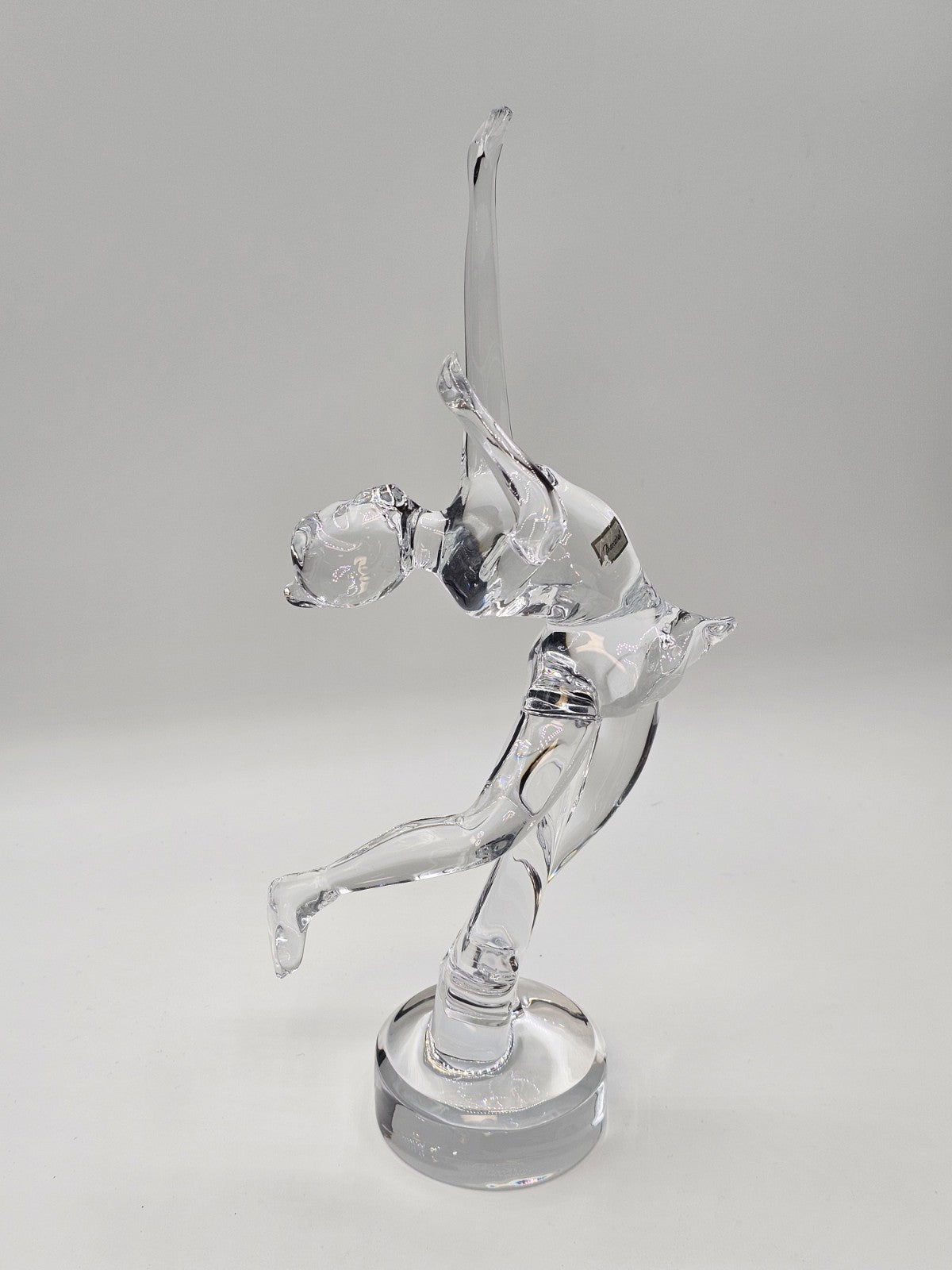 Baccarat Crystal Ice Skater Lady Girl Figurine Sculpture 11.75" Signed France 