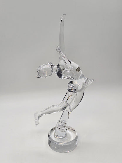 Baccarat Crystal Ice Skater Lady Girl Figurine Sculpture 11.75" Signed France 