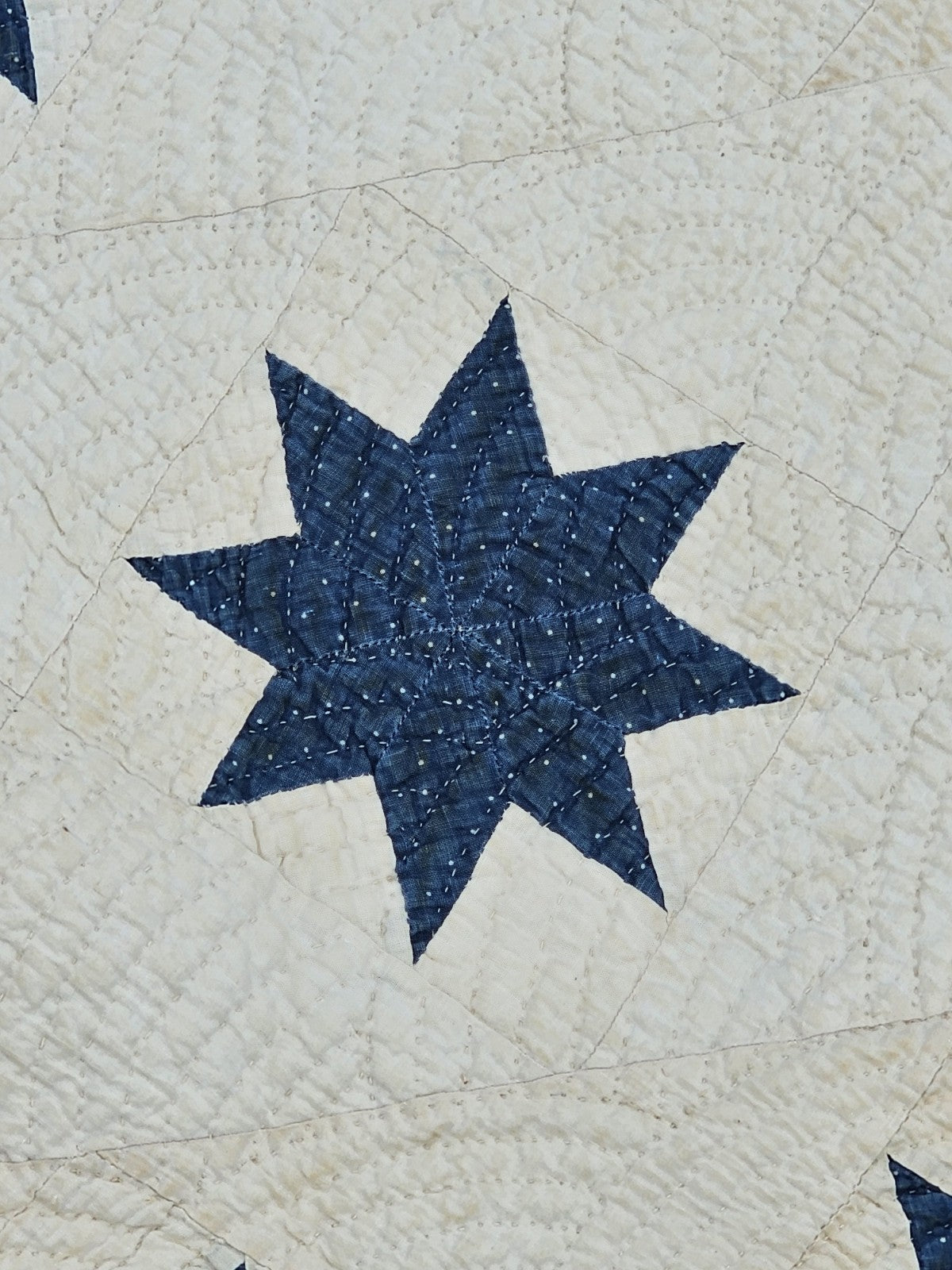 19th Century Antique Circa 1850 Floating 8 Point Star Lap Americana Quit 63 X 72