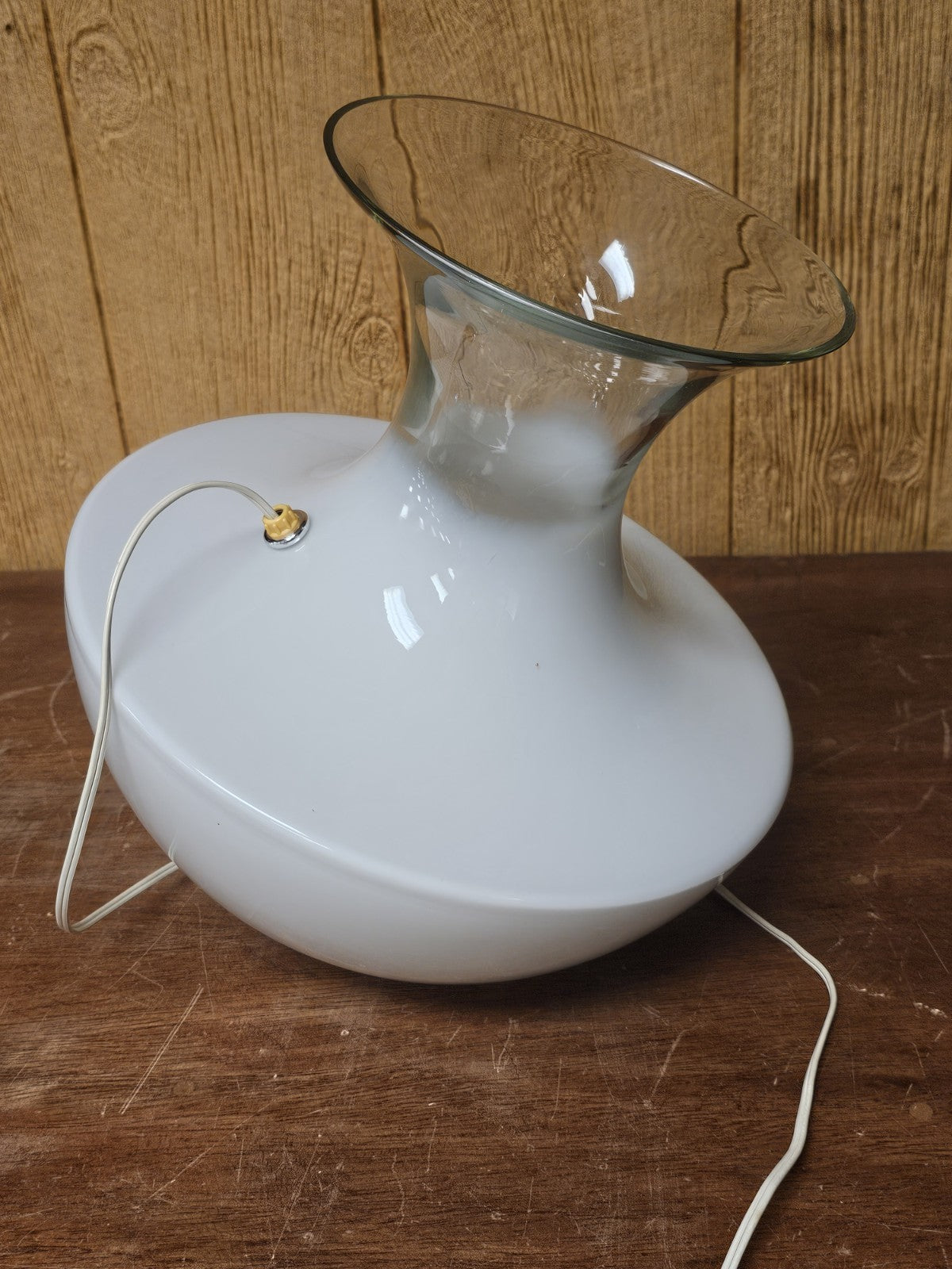 MCM Postmodern Italian Murano Glass Mushroom Table Lamp Gino Vistosi 14.5" Tall