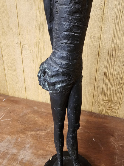 Vtg MCM Modernist Figural Bronze By Pino Conte Italian Standing Ballerina 28.5" 