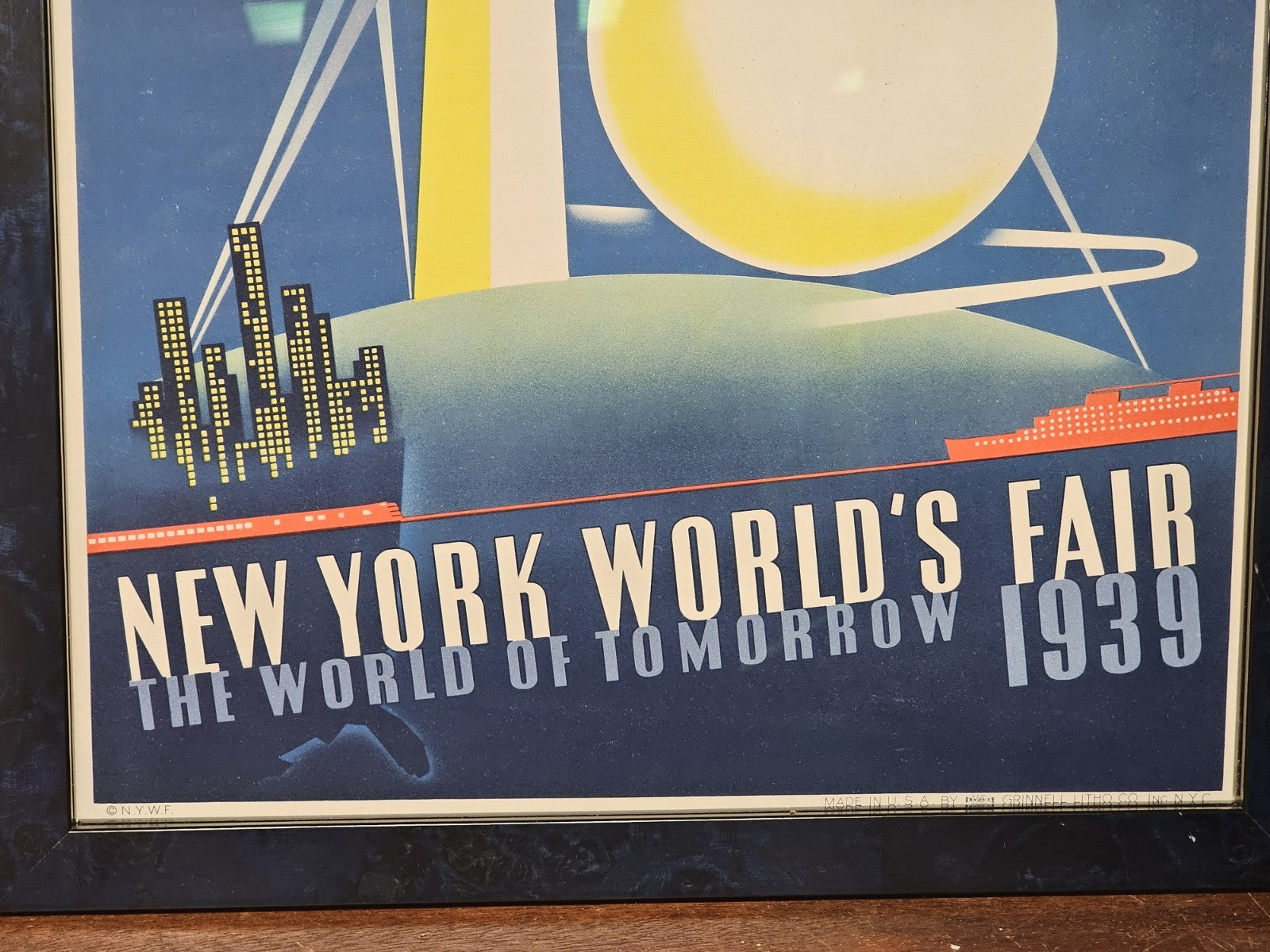 Original 1939 New York World's Fair Poster Joseph Binder Frame Measures 15 X 21