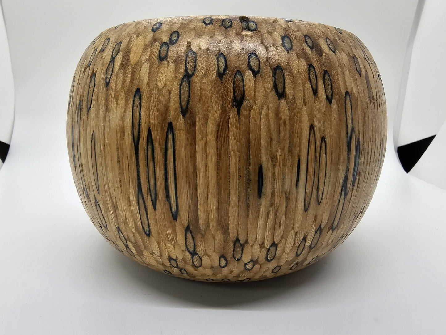Hand-Turned Carved Bowl Handmade Unique Wood Compressed Pencils? Matches?