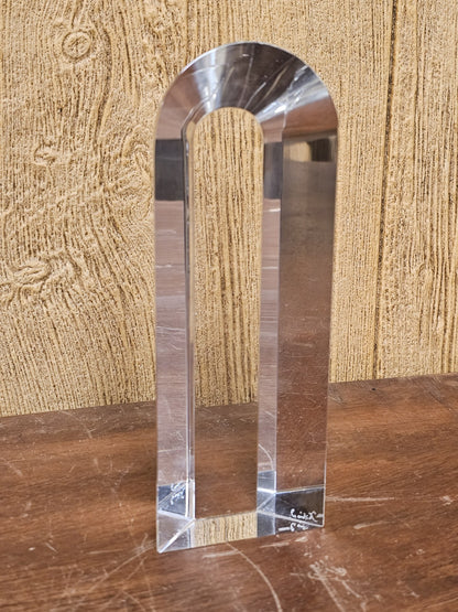Hoya Crystal “Portal” Sculpture By Toshio Sugasawa 8.25" T x 3" x 2" Light Decor