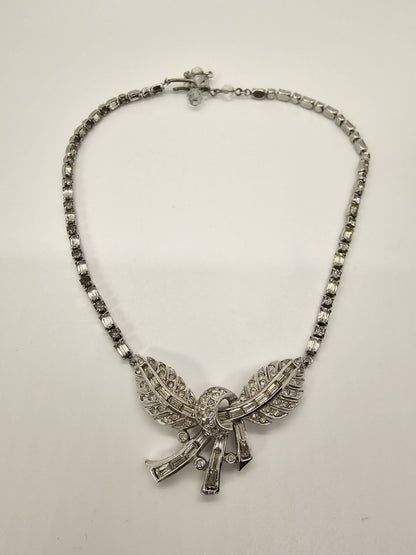 Vintage Sparkly Rhinestone Statement Necklace Choker 16 Inch