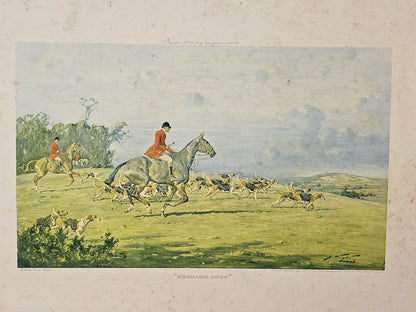 Vtg George Wright Fox Hunt Scene "Forrard Away" Print 1933