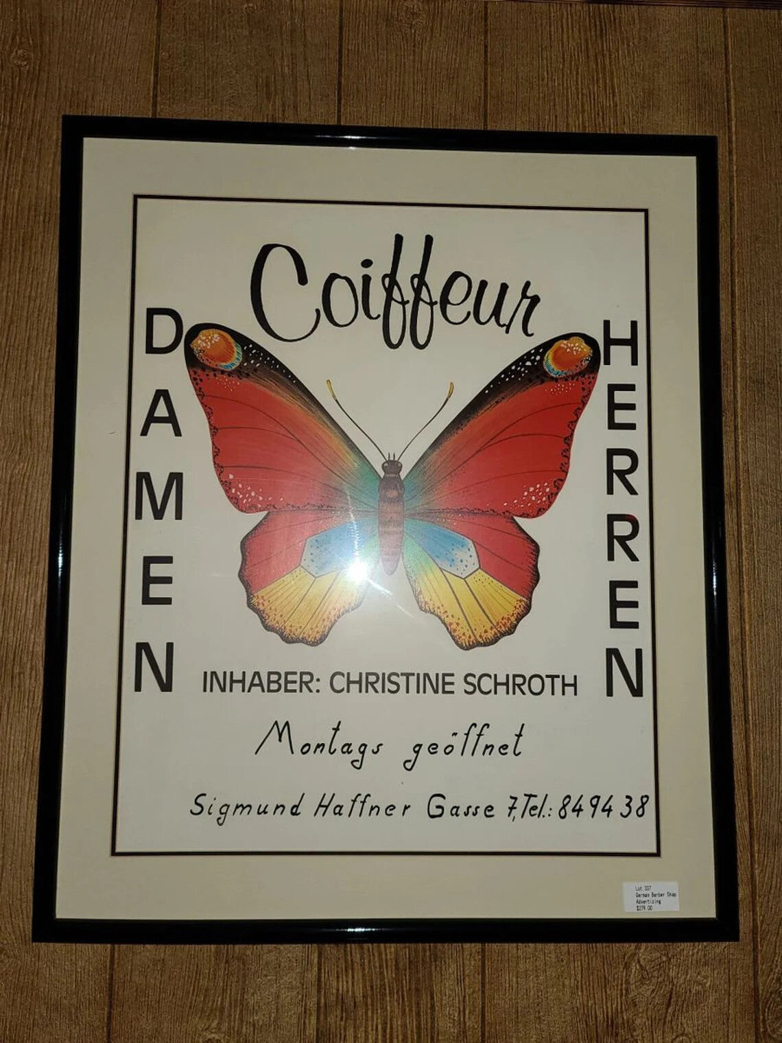 Framed German Barbershop Advertising Poster