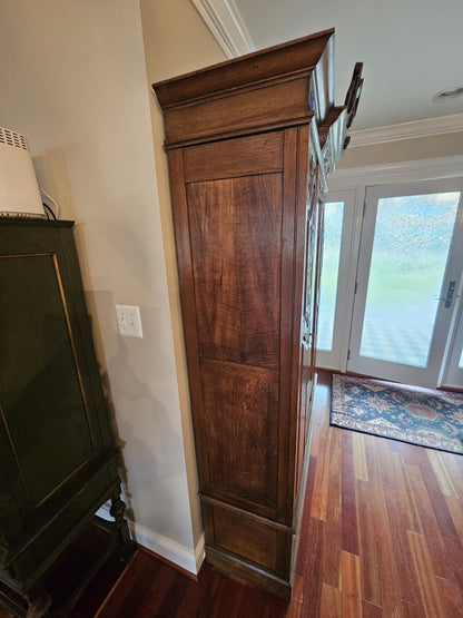 Antique 19th Century Hand Carved Oak Wardrobe W Phoenix Portable Cabinet Closet