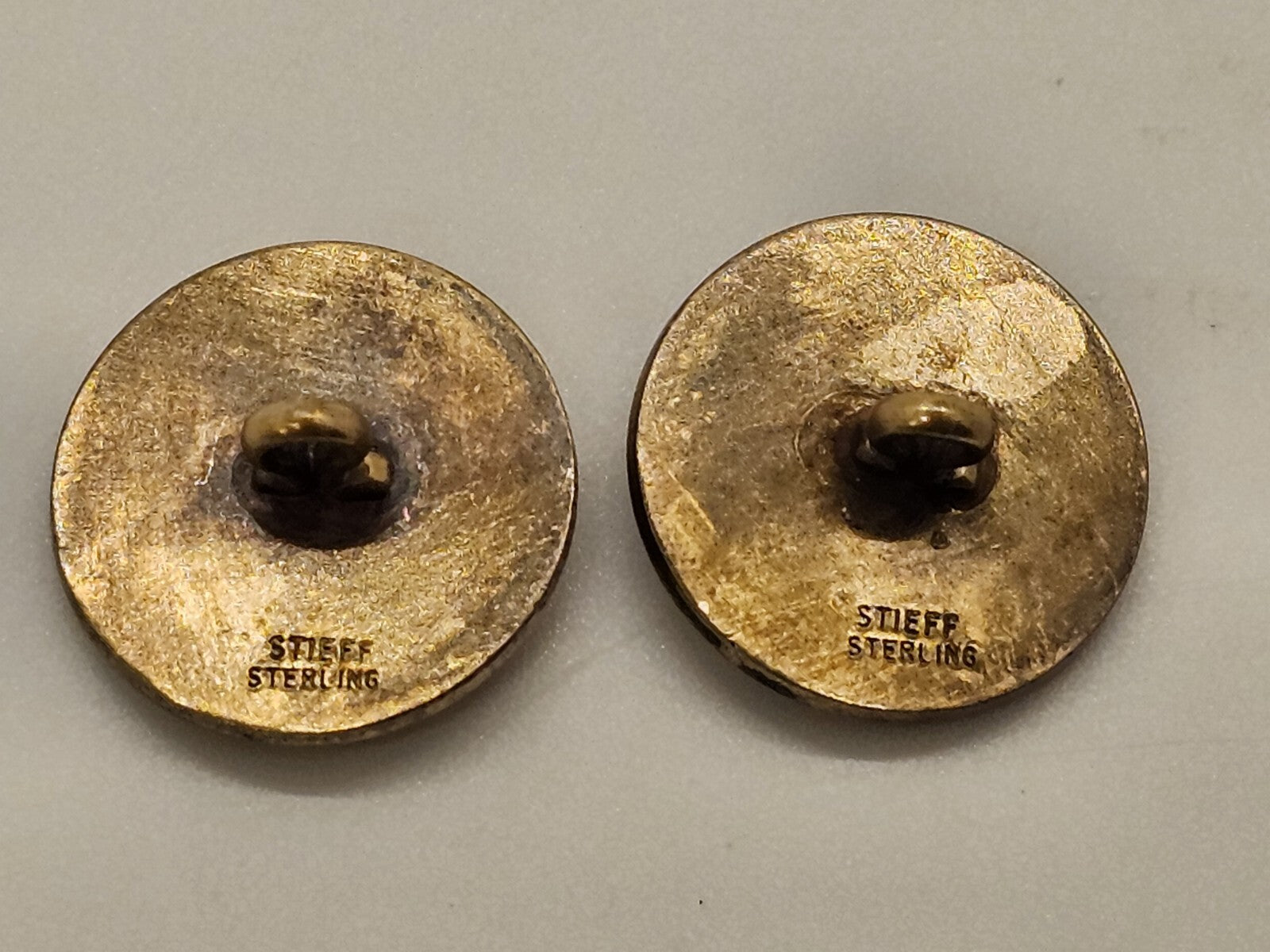 Vtg Stieff Sterling Button Pr Maryland State Golf Association Golf Buttons 17 Gr