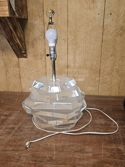 Post Modern Chunky Stacked Mobile Lucite Table Lamp George Bullio 23.5 In Tall