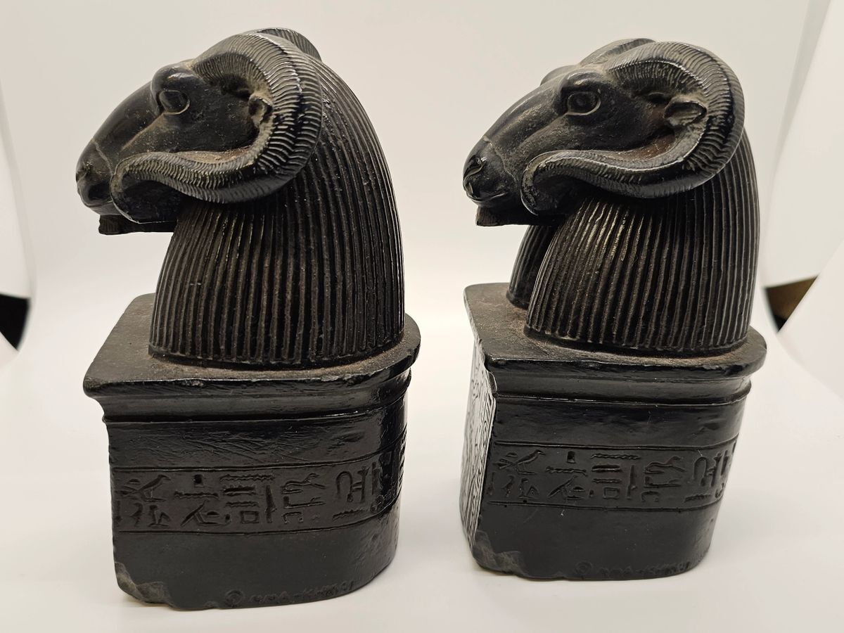 Amun The Ram God of Egypt Pair of Bookends 1990s