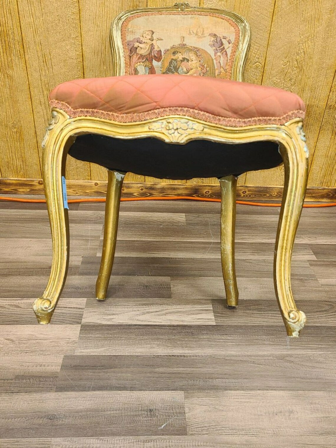 French Style Bedroom Chair with Needlepoint Back Local Pick Up
