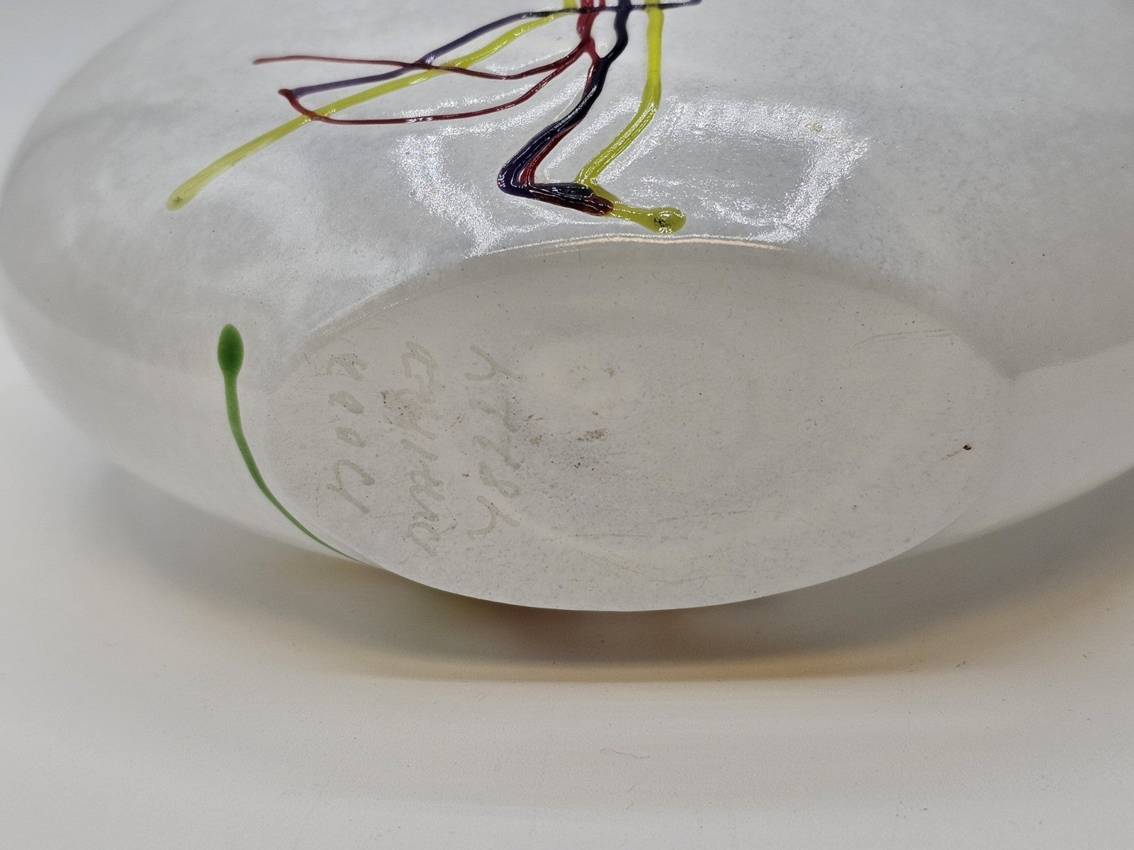 Kosta Boda Swedish Art Glass Rainbow Vase Bertil Vallien Vintage Signed 5.5 In T