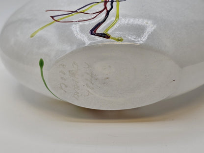 Kosta Boda Swedish Art Glass Rainbow Vase Bertil Vallien Vintage Signed 5.5 In T