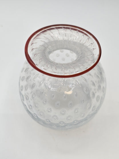 Kosta Boda Signed Bertil Vallien Opalescent Controlled Bubble Vase Pair