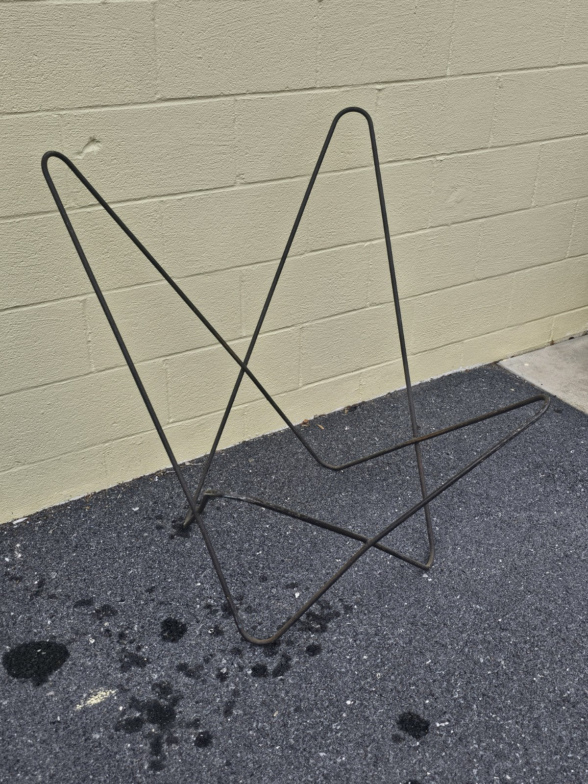 Vintage Mid Century Butterfly Chair Metal Iron Pair by Knoll? Bases Only