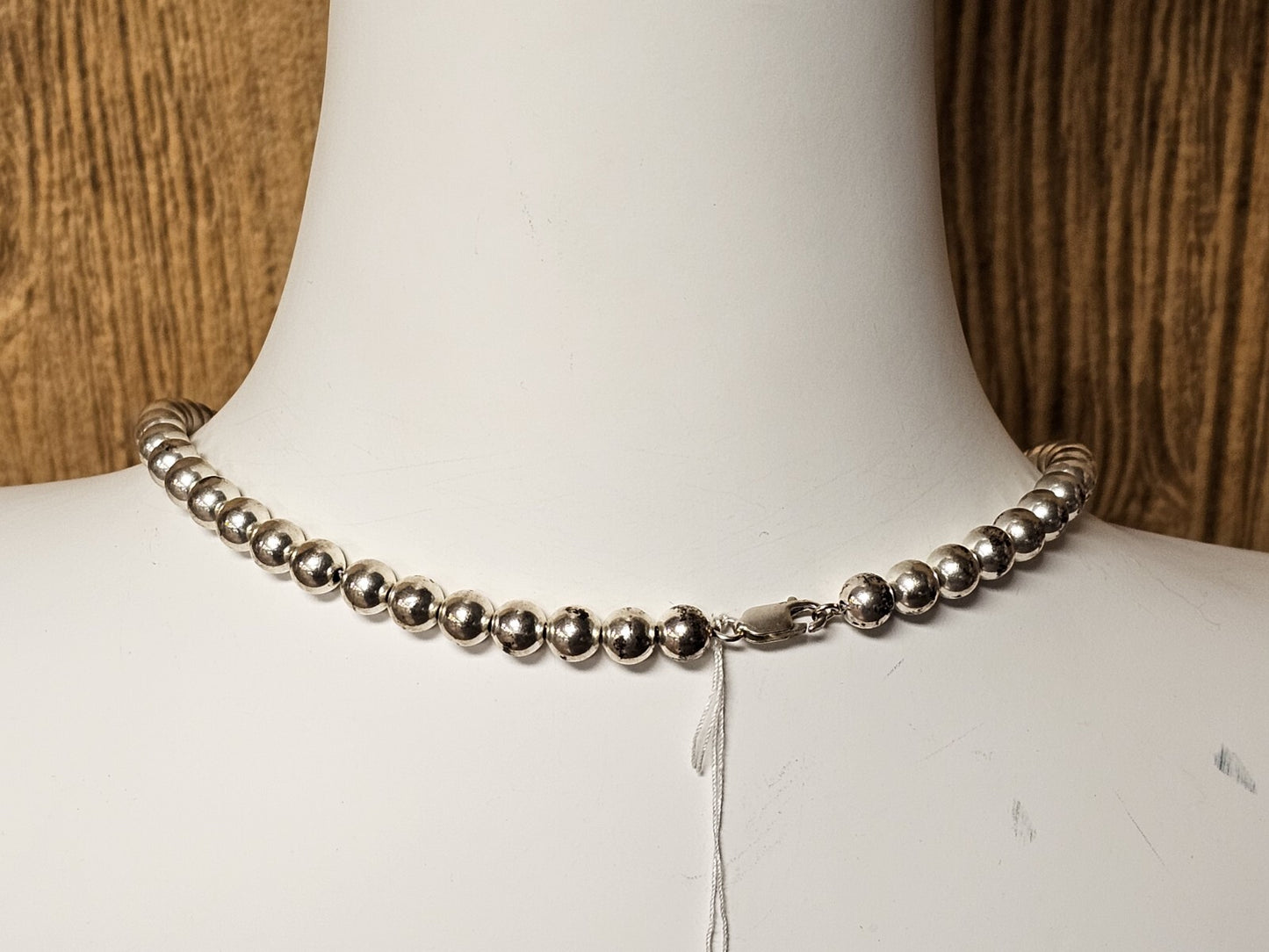 Vintage 925 Sterling Pearl Necklace 20.5 Inch Long 31.5 Grams 