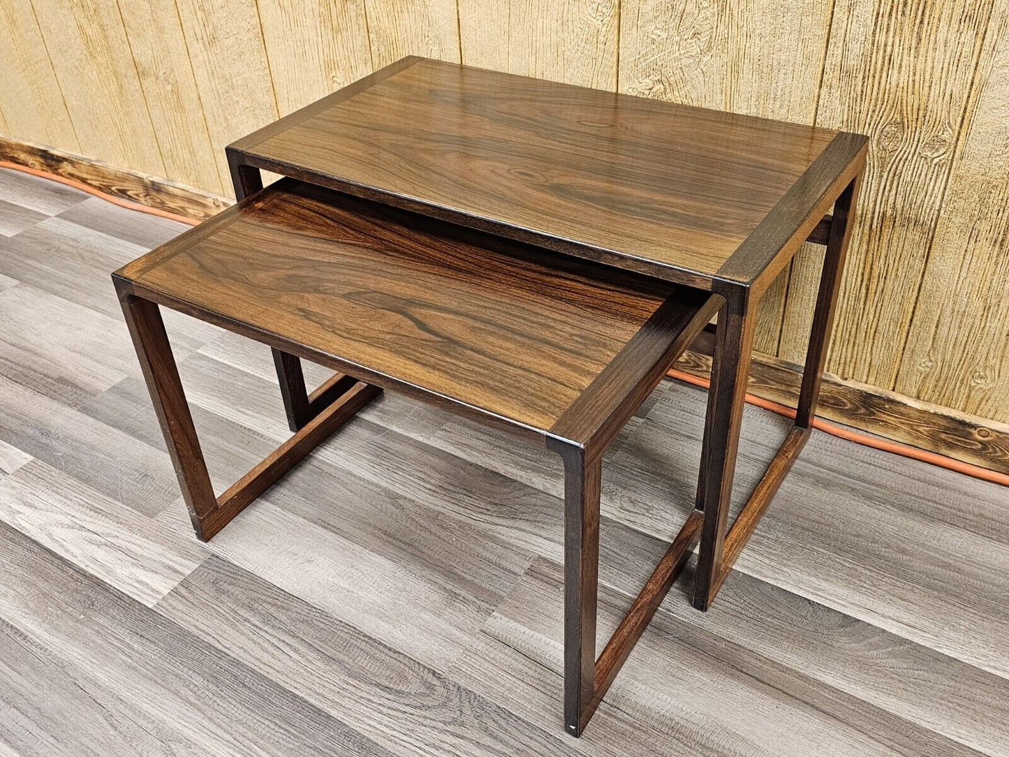 MCM Rosewood Nesting Tables Danish Scandinavian Set Of 2 Vildbjerg Mobelfabrik