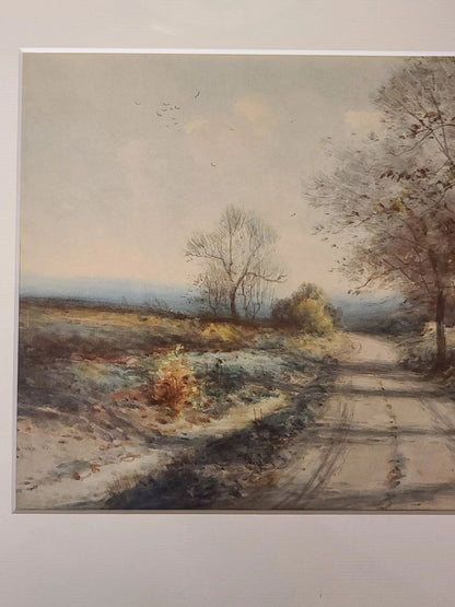 Original George Ernest Colby Watercolor Country Side Road