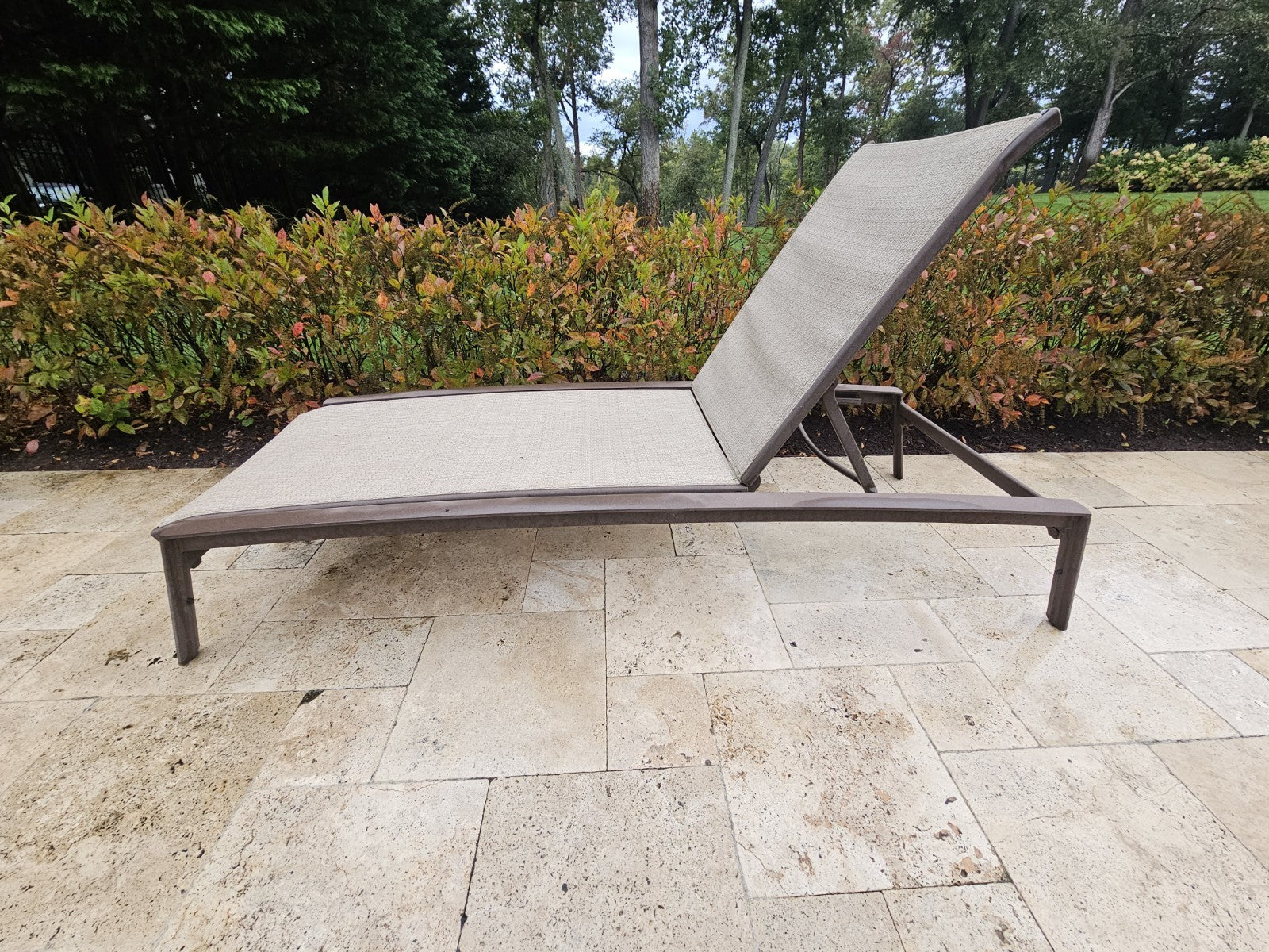 Tropitone Relaxed Sling Chaise Lounge Aluminum Armchairs Set Of 4