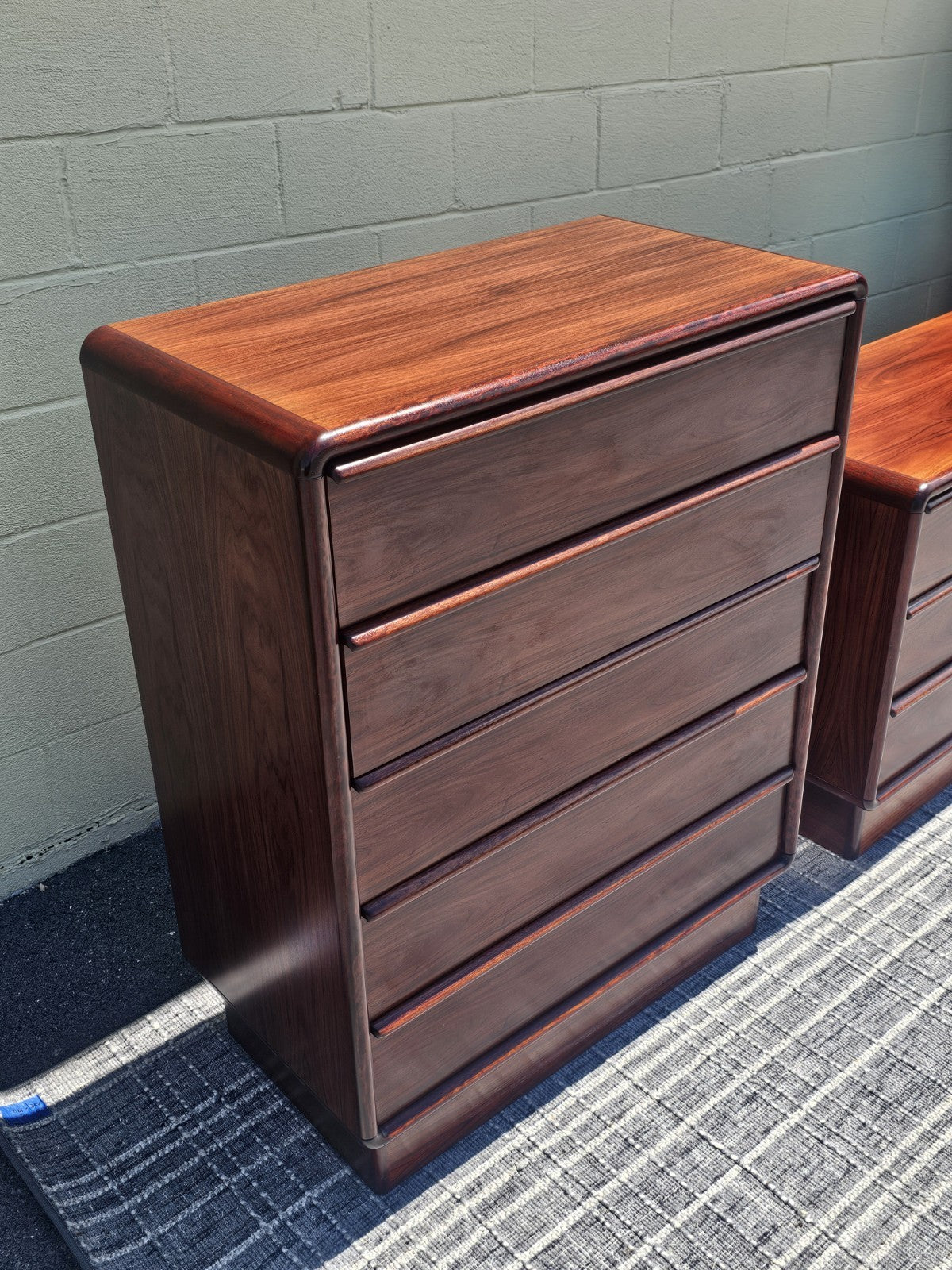 MCM Danish Rosewood Dresser Set By Kibaek Mobelfabrik Long Dresser Bedroom 
