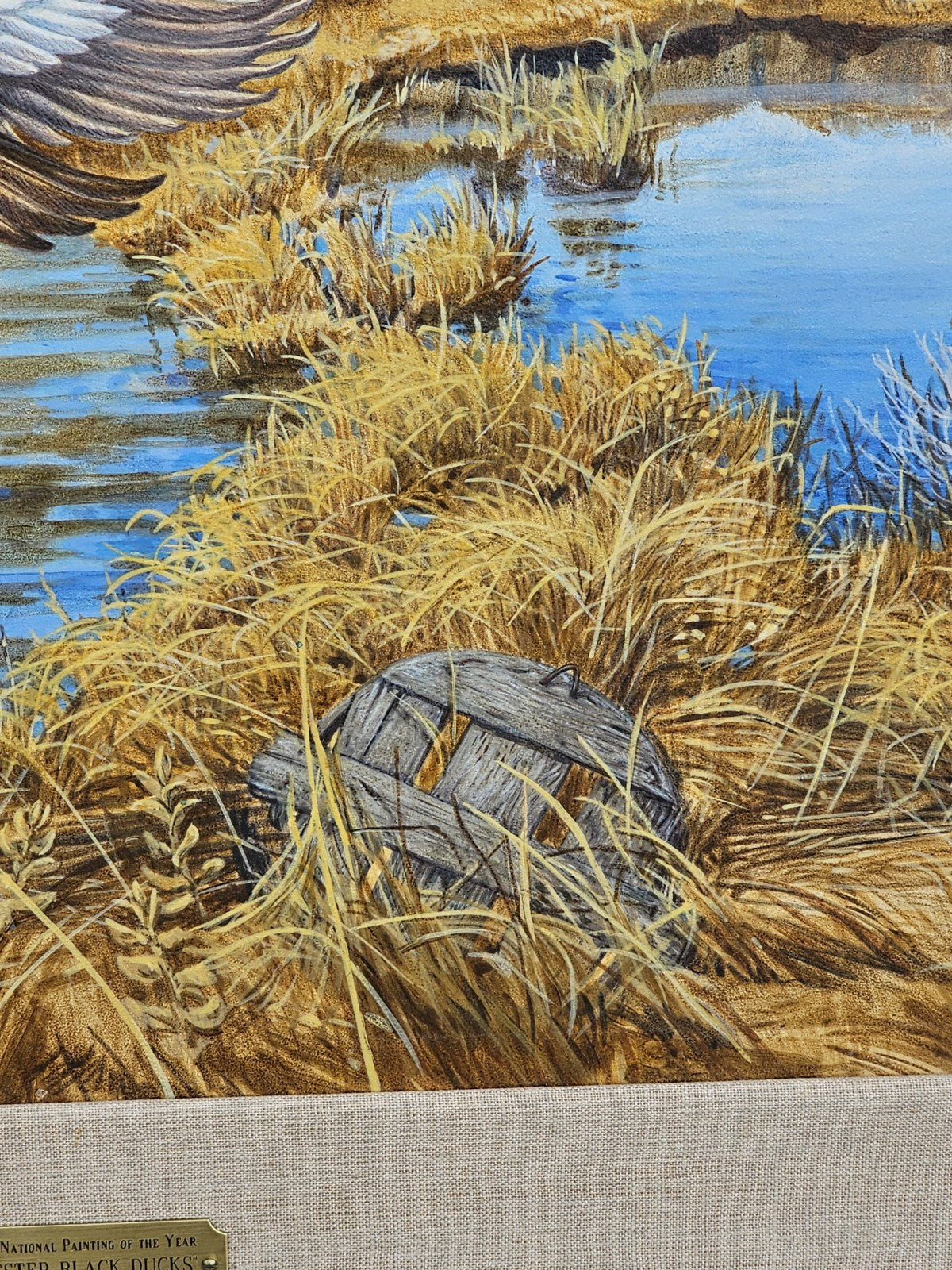 Original Oil On Board Painting Of Black Ducks Chesapeake Bay Dorchester Co, MD