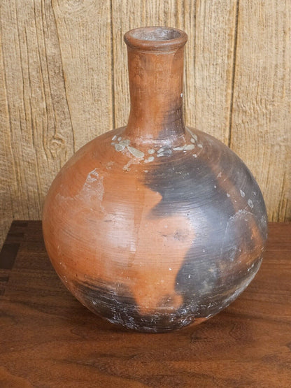 Antique South American Mexican South Western Folk Art Handmade Terracotta Vase 