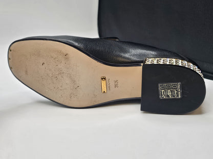 Gucci Horsebit Leather Loafers Mules With Crystals Size 36.5 Gently Used 