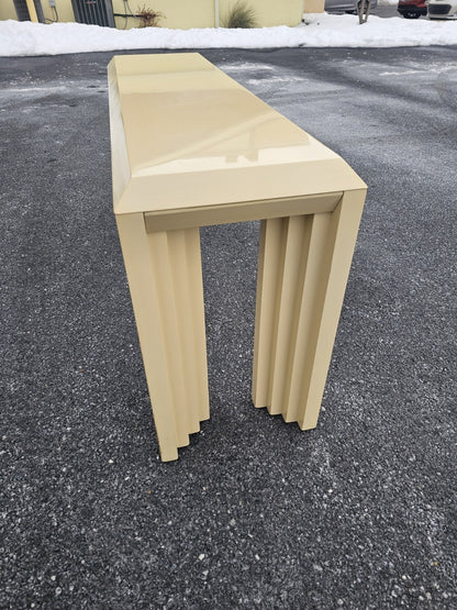 Vtg Post Modern Lacquered Console Table & Side Table Stool Pair Lane Furniture 