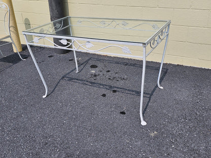 MCM Wrought Iron Salterini? Style Garden Patio Table & 4 Chairs