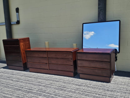 MCM Danish Rosewood Dresser Set By Kibaek Mobelfabrik Long Dresser Bedroom 