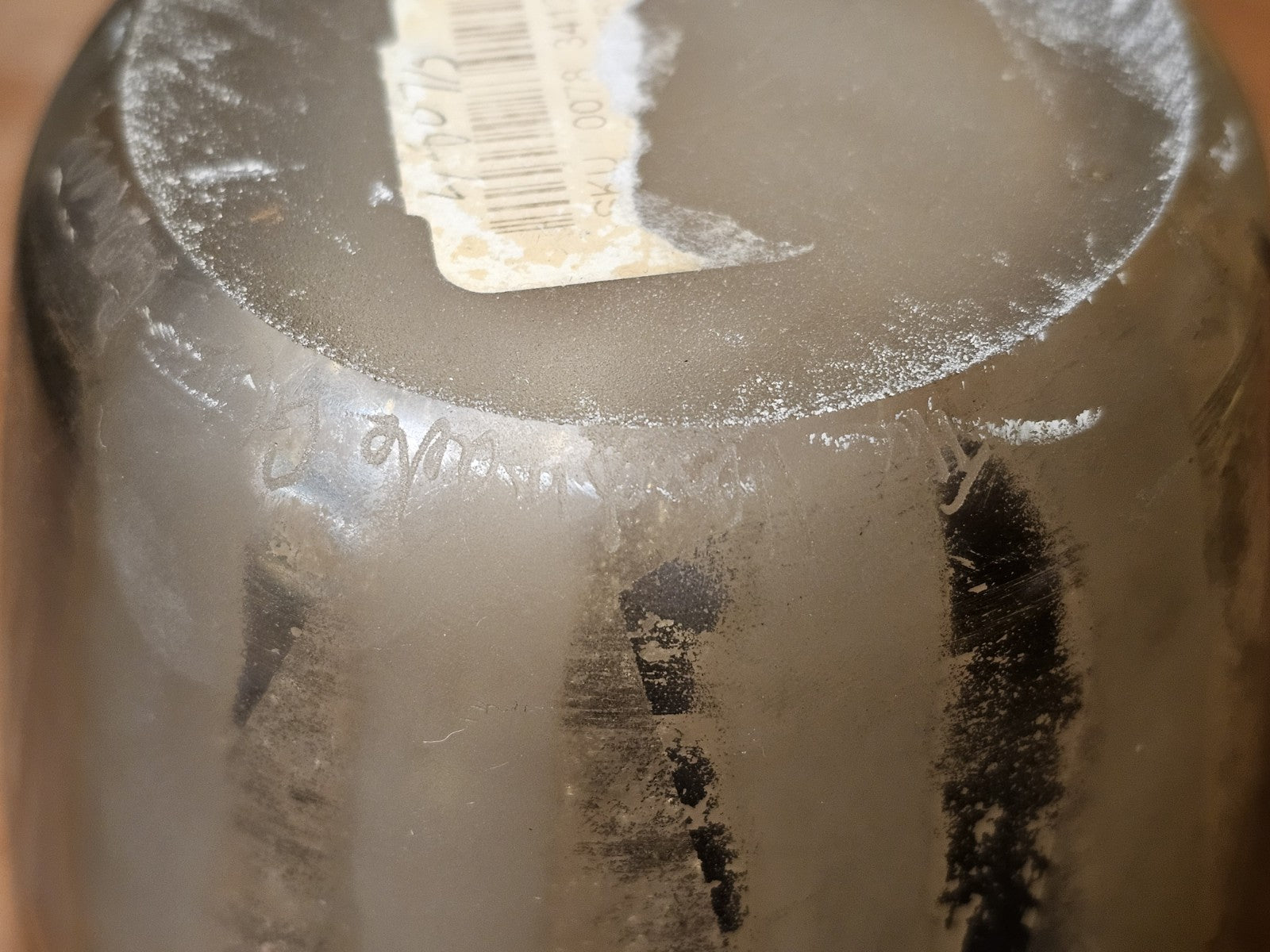 Adam Aaronson? Art Studio Smokey Glass Vase Signed 10 In Tall Silver Metallics