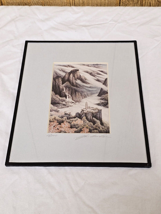 Yun Shan Lau Signed & Numbered Lithograph Art Print Misty Mountain 11/200