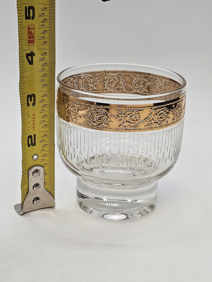 Vtg MCM Culver Gold Rim Tyrol Hollywood Regency Cocktail Pitcher & Glasses