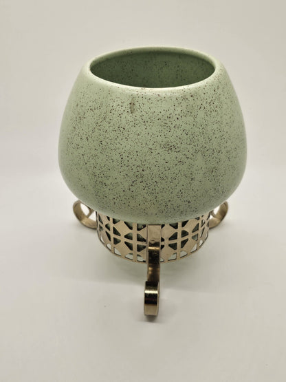 Stanford Sebring Pottery Atomic Age MCM Vase With Tripod Vase Mint Green