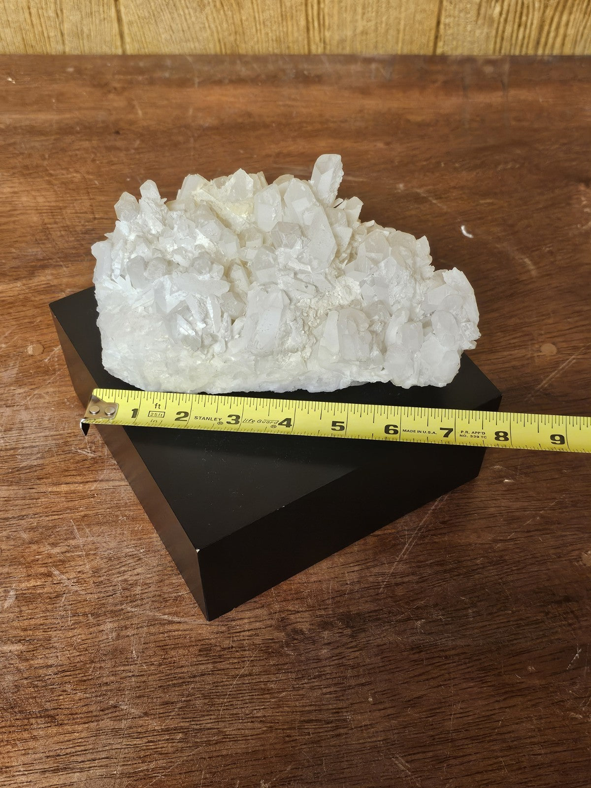 Cyan Design White Quartz Black Base & White Crystal Table Accent Decor 7" X 7"