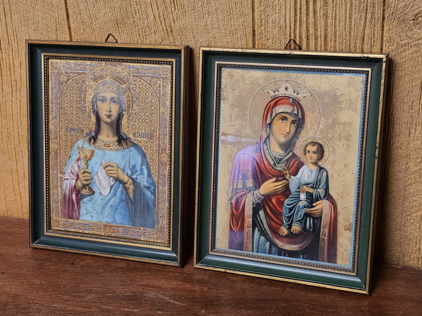 Vtg Pair Villeroy & Boch Porcelain Russian Icon Plaques Very Intricate 