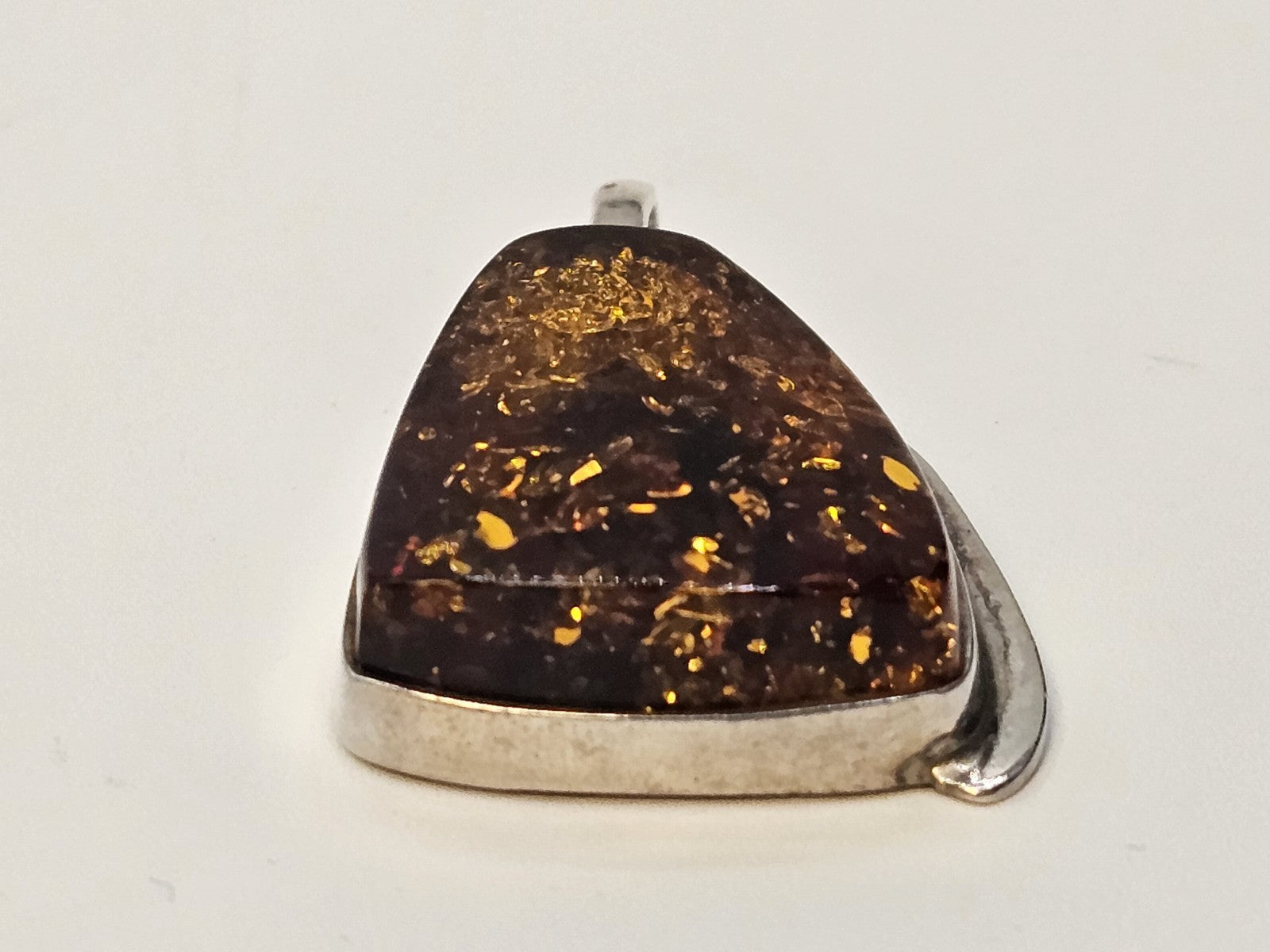 Vtg Natural Baltic Amber Gemstone 925 Sterling Silver Jewelry Pendant 2 In Long