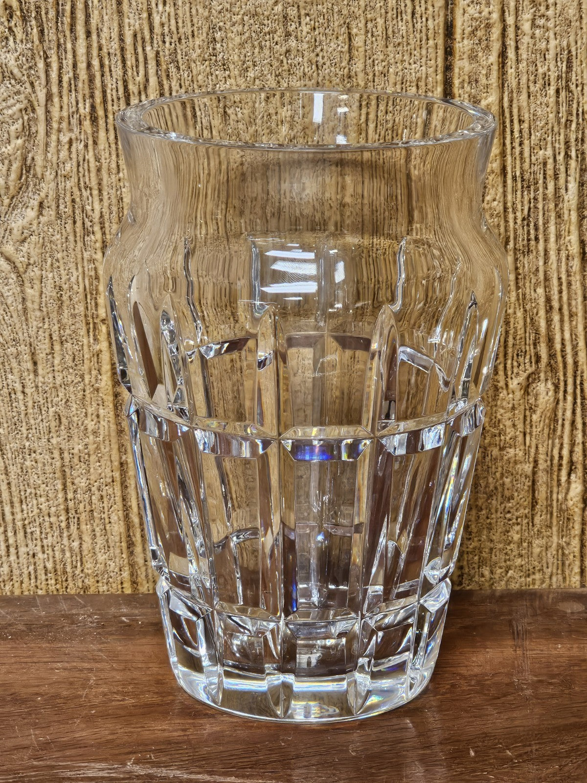 Baccarat Nadine Crystal Floral Vase 6.75” Tall Signed Baccarat France 4.5" Wide