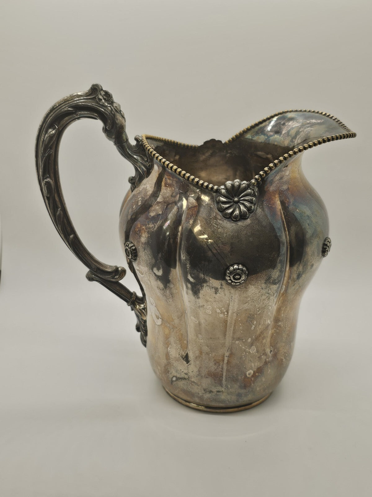 Vtg Simpson Hall Miller Silver Plated  Pitcher & Cup Compote Set Unpolished