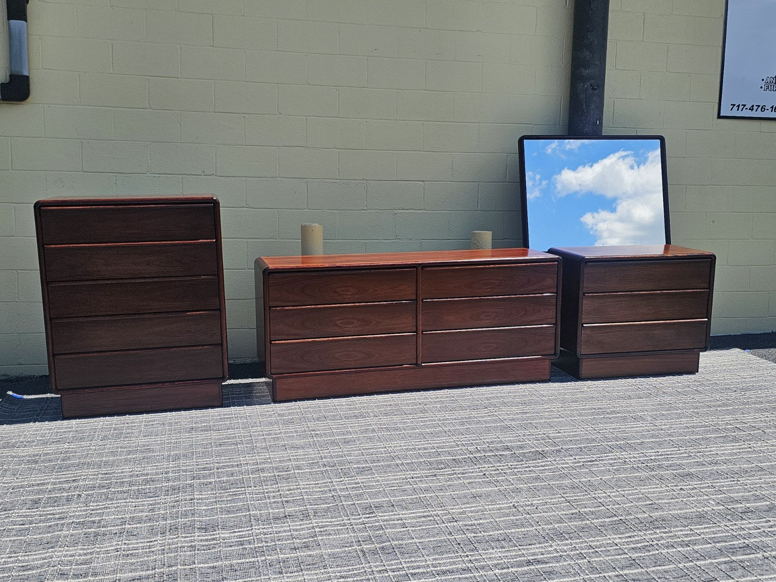 MCM Danish Rosewood Dresser Set By Kibaek Mobelfabrik Long Dresser Bedroom 